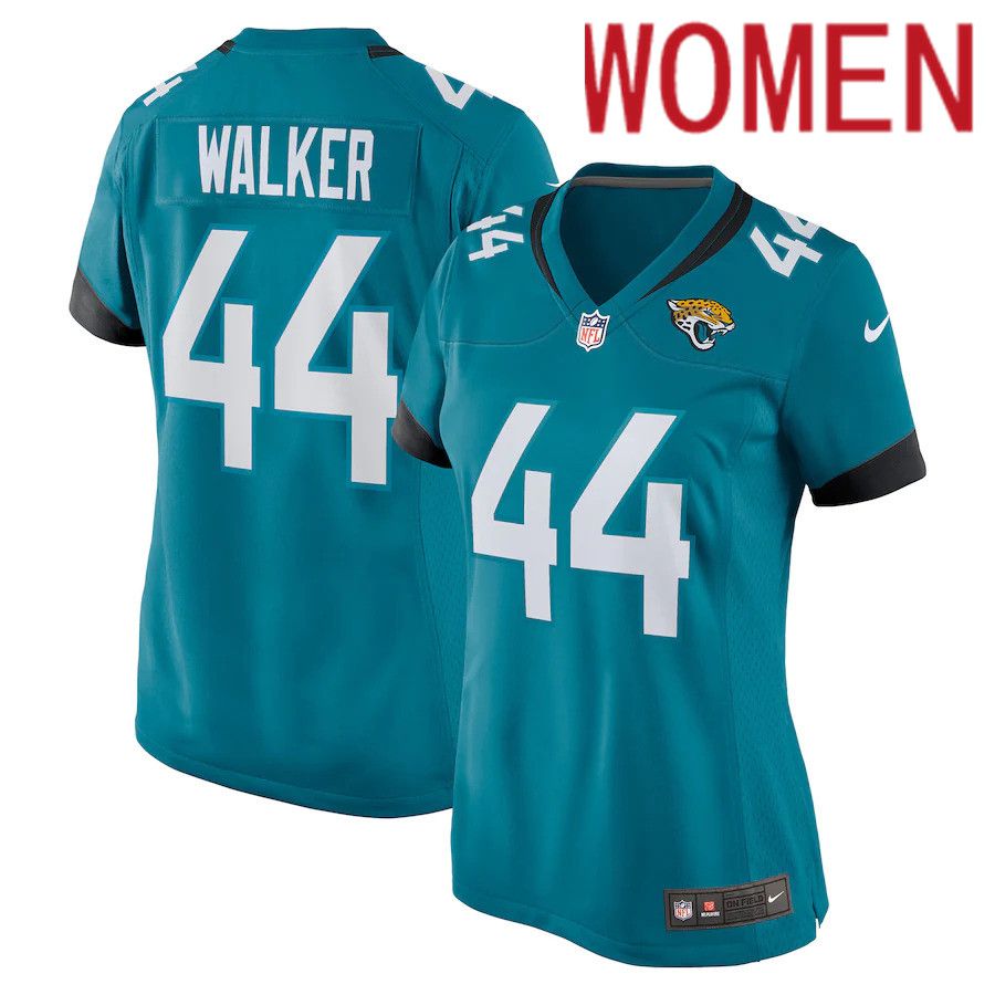 Women Jacksonville Jaguars #44 Travon Walker Nike Teal 2022 NFL Draft First Round Pick Game Jersey